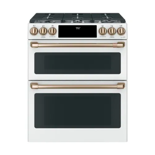 Café Smart Slide-In, Front-Control, Dual-Fuel, Double-Oven Range with Convection