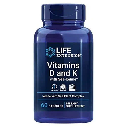 Life Extension Vitamins D and K with Sea-Iodine