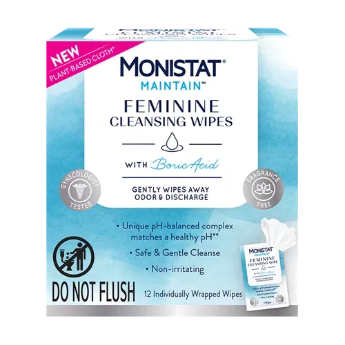 Monistat Feminine Cleansing Wipes with Boric Acid