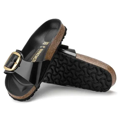 Birkenstock Madrid Big Buckle Natural Leather Patent