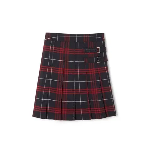 French Toast Plaid Pleated Two-Tab Skort