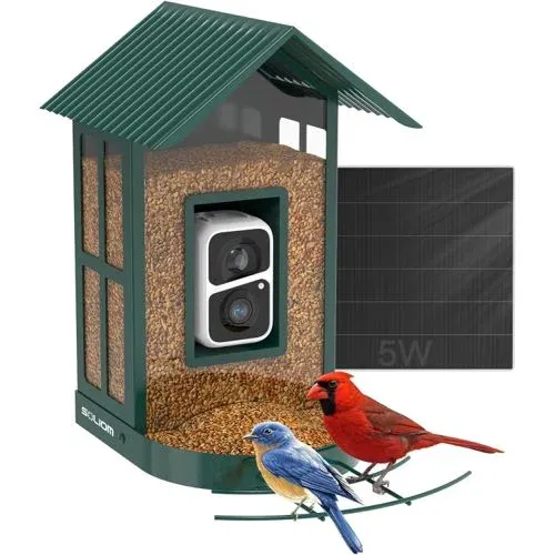 SOLIOM BF08 Solar Smart Bird Feeder AI Camera