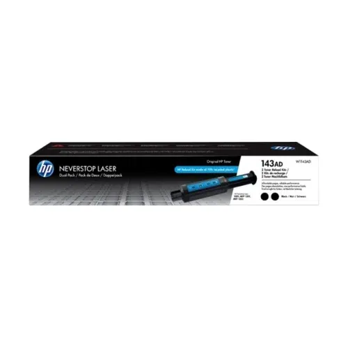 HP 143AD Dual Pack Black Original Neverstop Toner Reload Kit