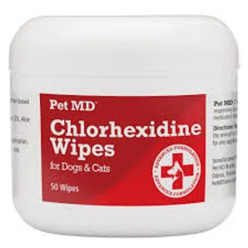 Pet MD Chlorhexidine Wipes for Dogs & Cats