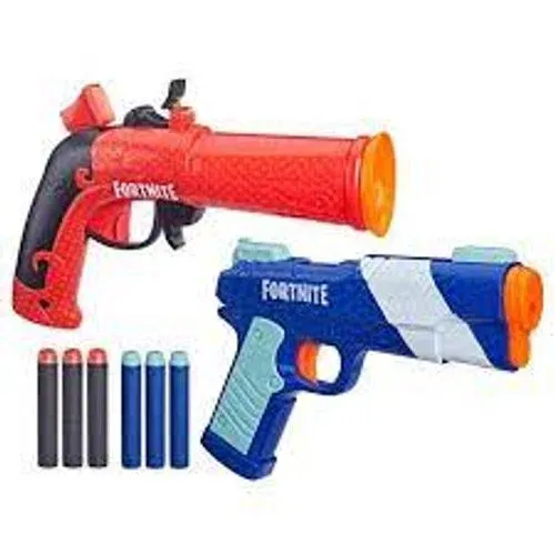 Nerf Fortnite Dual Pack Includes 2 Fortnite Blasters and 6 Nerf Elite Darts